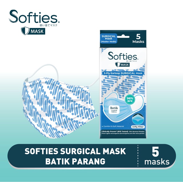 Softies Surgical Mask Batik Parang 5s (Random Color)