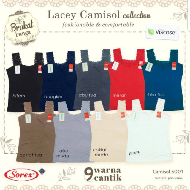 babybear Camisol Sorex Brukat Bunga Katun Dingin Bamboo All Size