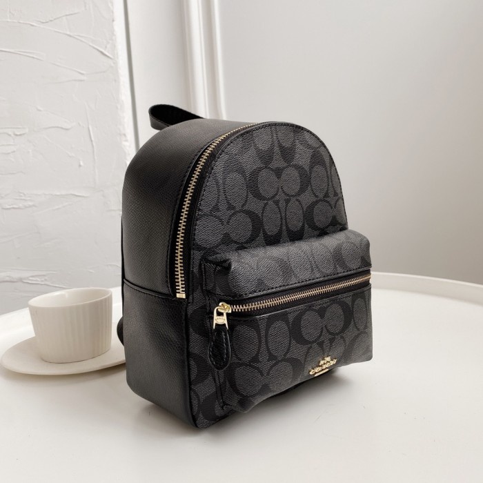 COACH MINI CHARLIE BACKPACK IN SIGNATURE CANVAS BLACK