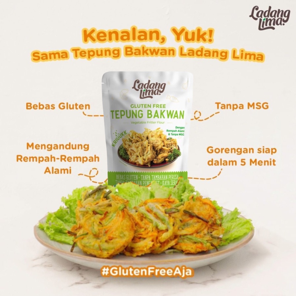 Ladang Lima Tepung Bakwan Gluten Free 200g / Bala-bala Gorengan Crunchy