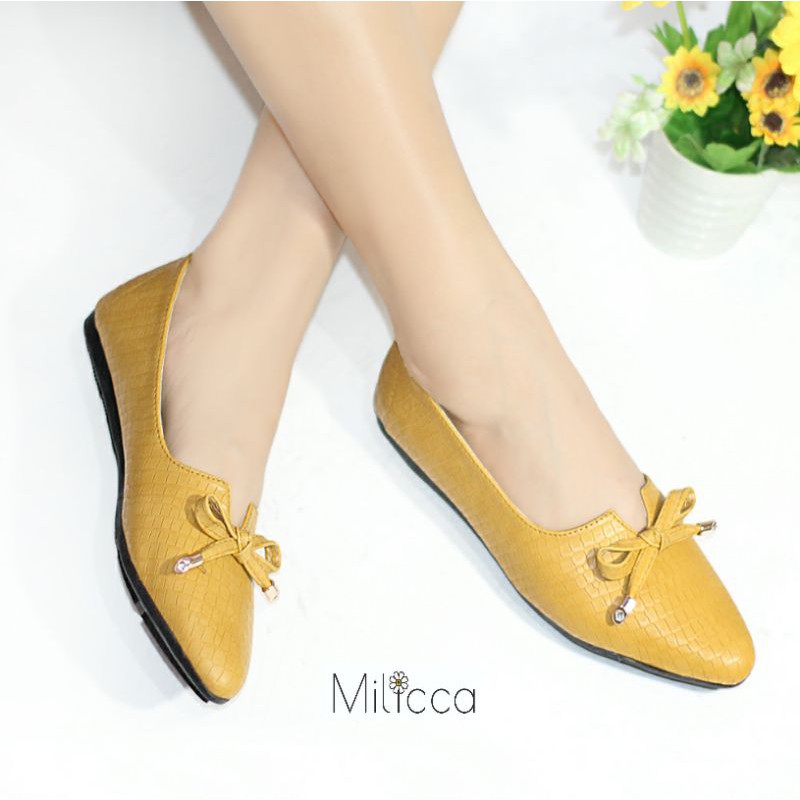 Milicca Clorita Sepatu Flat wanita Flat Shoes Sol Karet