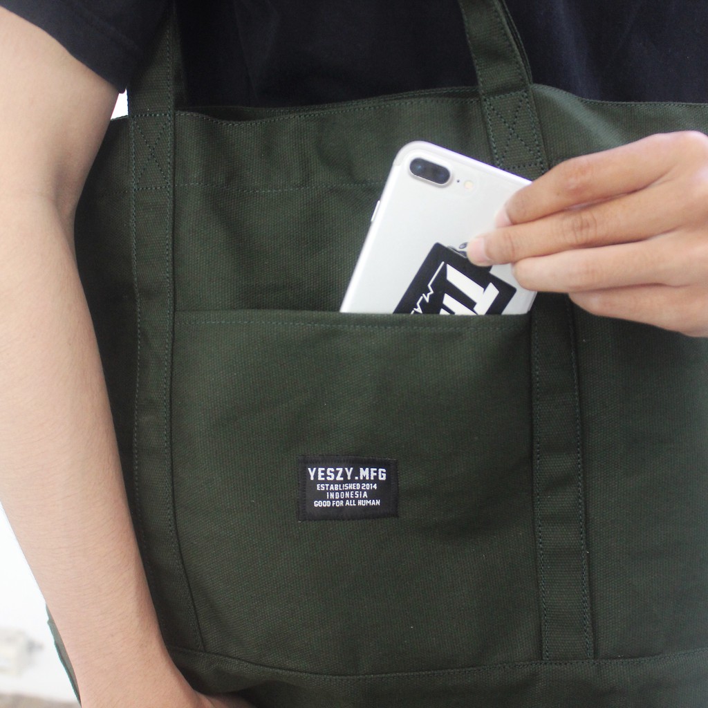 YESZY.MFG - Classic Olive Canvas Totebag