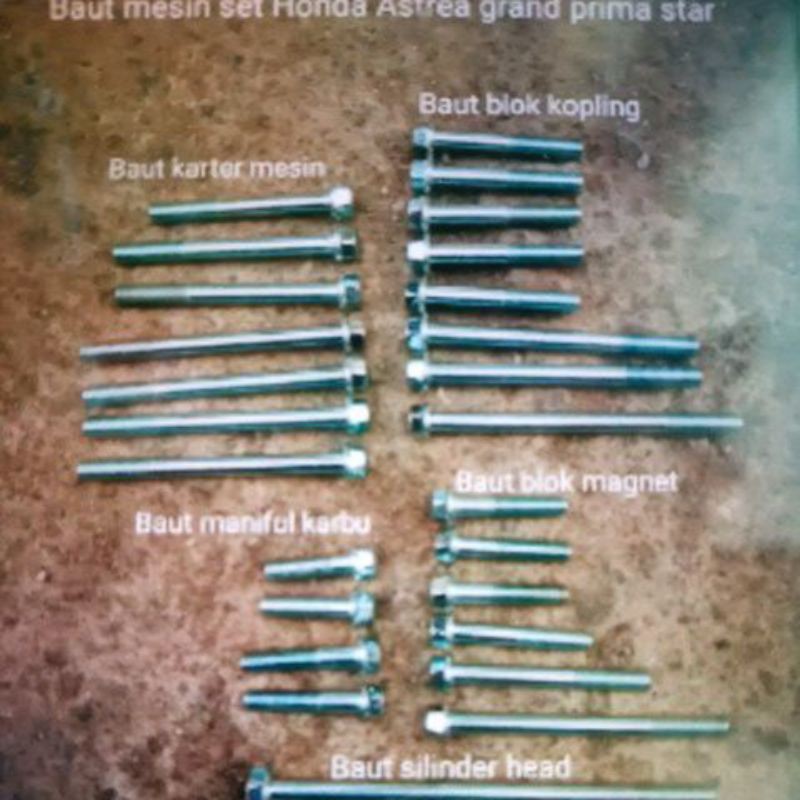 baut mesin set astrea grand prima star dkk