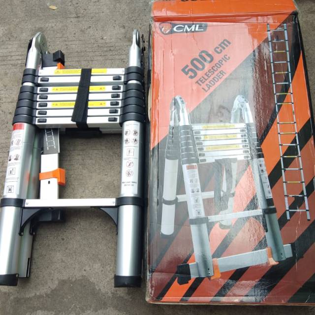 Telescopic ladder Double 5M / Tangga pencet tombol double 5M