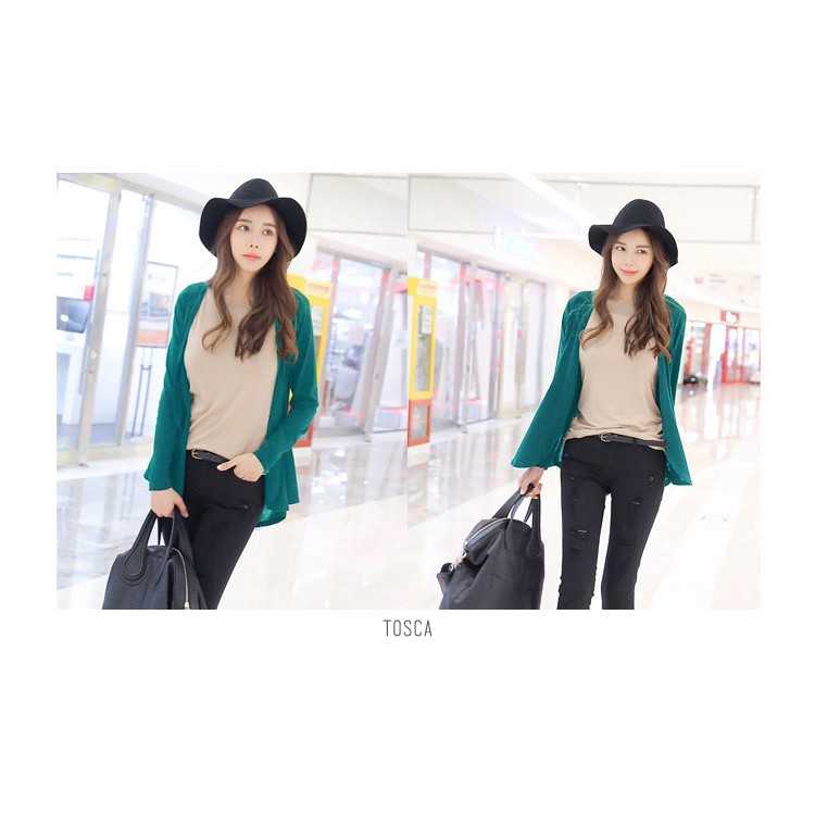 KARAKOREA Spandex Rayon Cardigan kerja outer cardigan jumbo-RLS BIG/Tosca