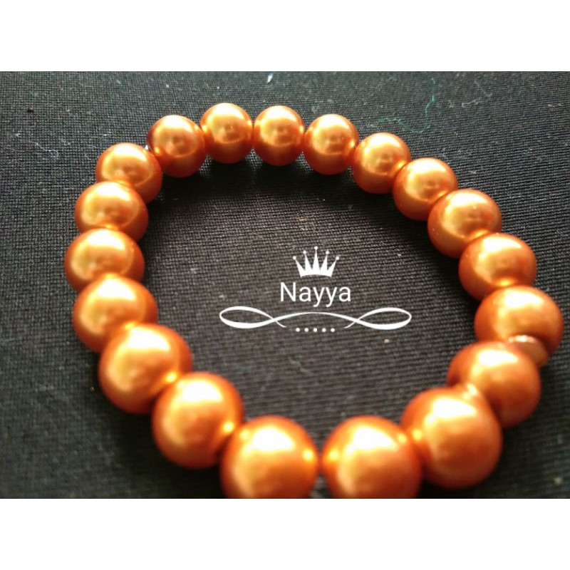 gelang imitasi anak perempuan mutiara sintetis murah warna emas