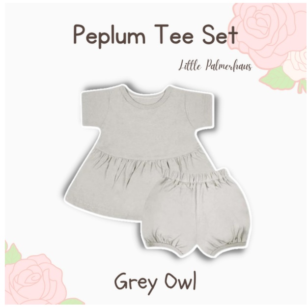 1.1 SALE Little Palmerhaus Peplum Tee Set Girl Ruffle Set Anak Perempuan 6 Bulan - 3 Tahun CBKS