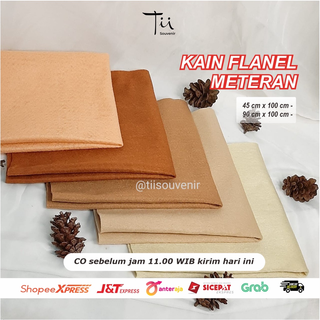 Kain Flanel Meteran Tebal untuk Scrapbook | Kerajinan | Buket Bunga Flanel | Boneka Flanel
