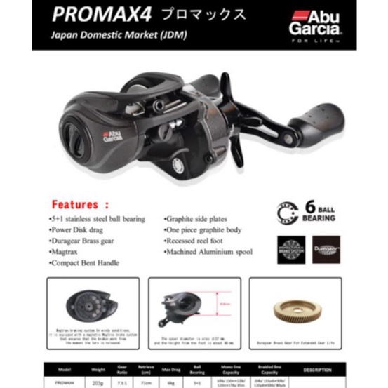 Reel BC Abu Garcia Promax 4L X PROMAX SX L