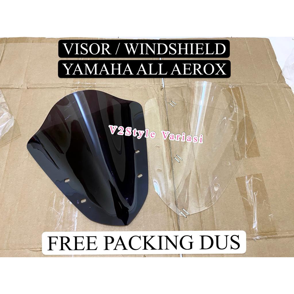 VISOR YAMAHA ALL AEROX NEW OLD WINDSHIELD YAMAHA AEROX 155 BARU LAMA KACA ANGIN DEPAN BENING RYBEN TRANSARAN SMOKE  ACRILIC TEBAL WINSIL WINDSIL WINDSHIL WINDSHILD WINDSHIL