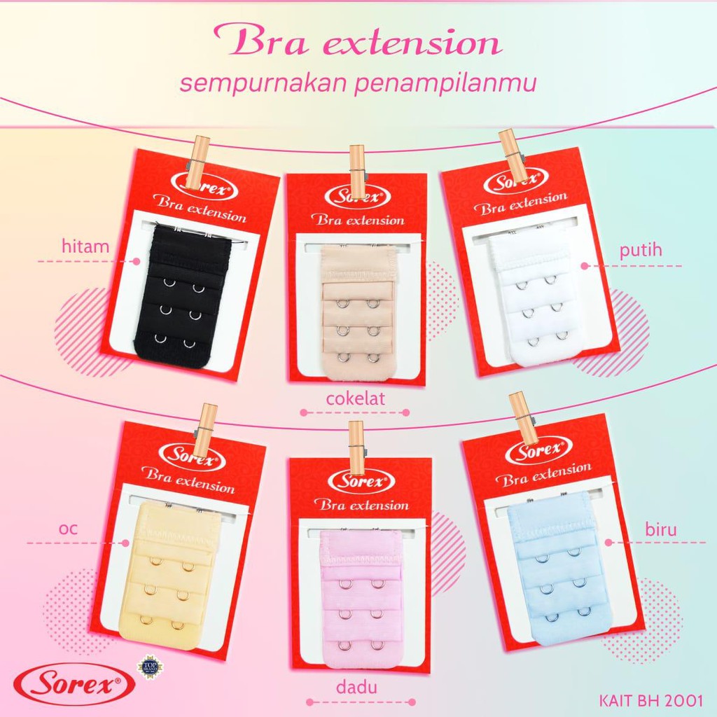 BRA EXTENTION EXTENDER BRA PENGAIT TALI TAMBAHAN PERPANJANGAN KAIT BH 2 2001, KAIT BH 3 2002 SOREX