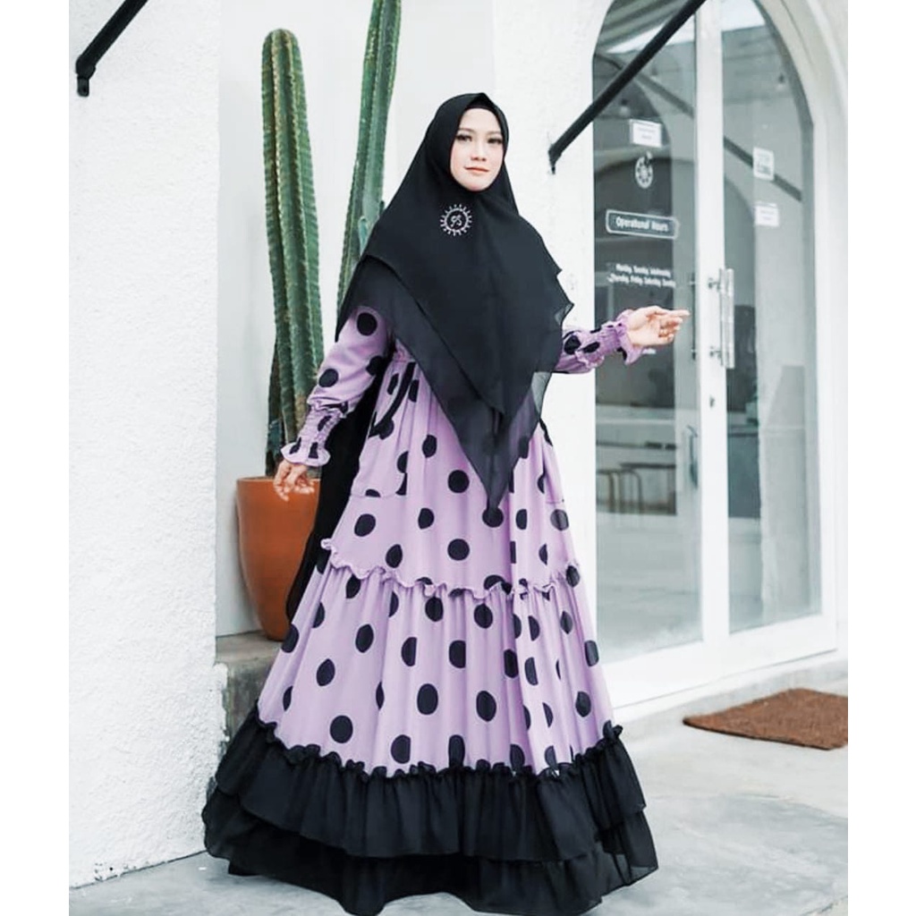 LANGSUNG KIRIM SYARI SUPER BIG SIZE LD=140 [5-XXXL125-145KG]  GAMIS PLUS KRUDUNG/ GAMIS MONALISA KRUDUNG CERUTY