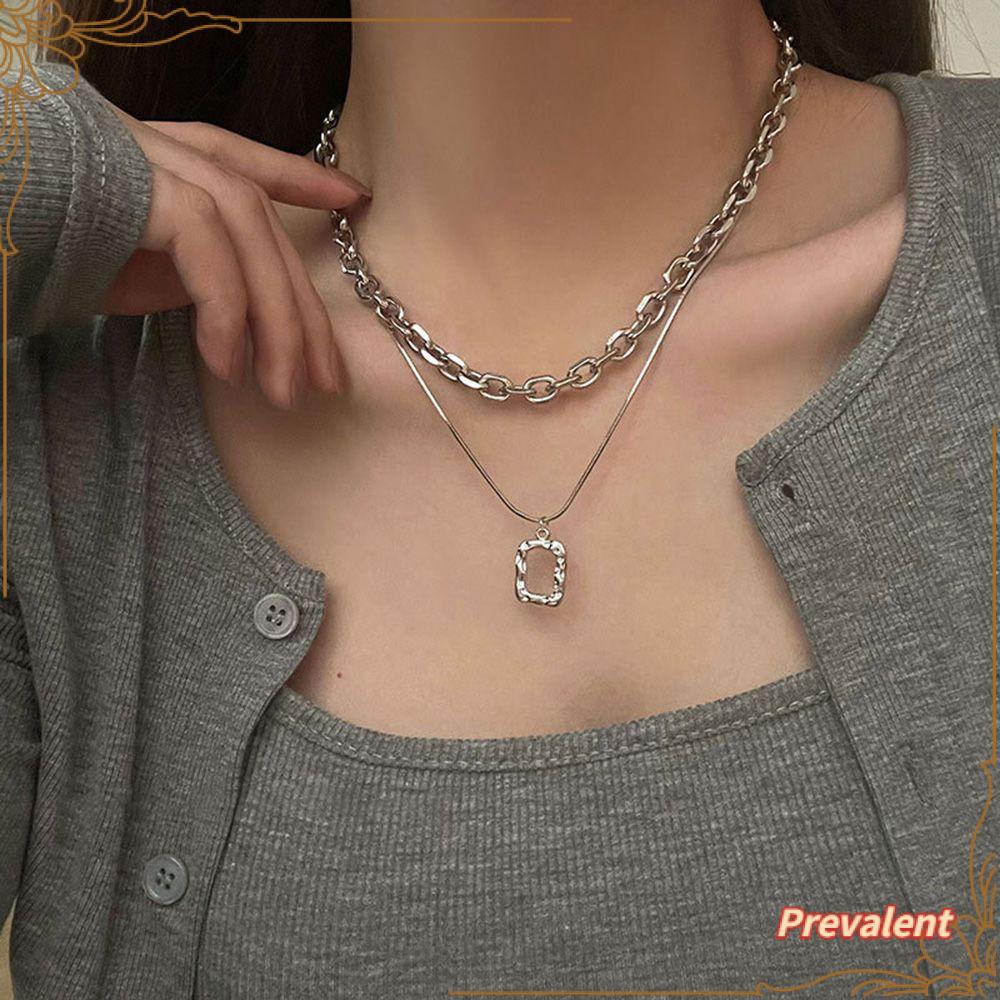 Kalung Multilayer Bahan Stainless Steel Untuk Pria Dan Wanita