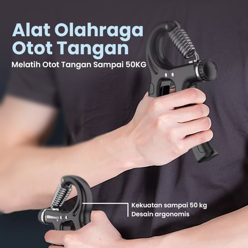 BISA COD Handgrip Hand Grip 10-60 kg Alat bantu fitness Otot lengan Portable