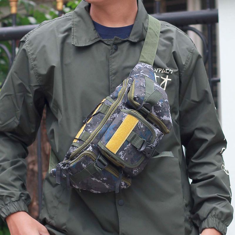 Tas Salempang Pria | Selempang Slingbag Waistbag Loreng Camo Army Bahan Cordura