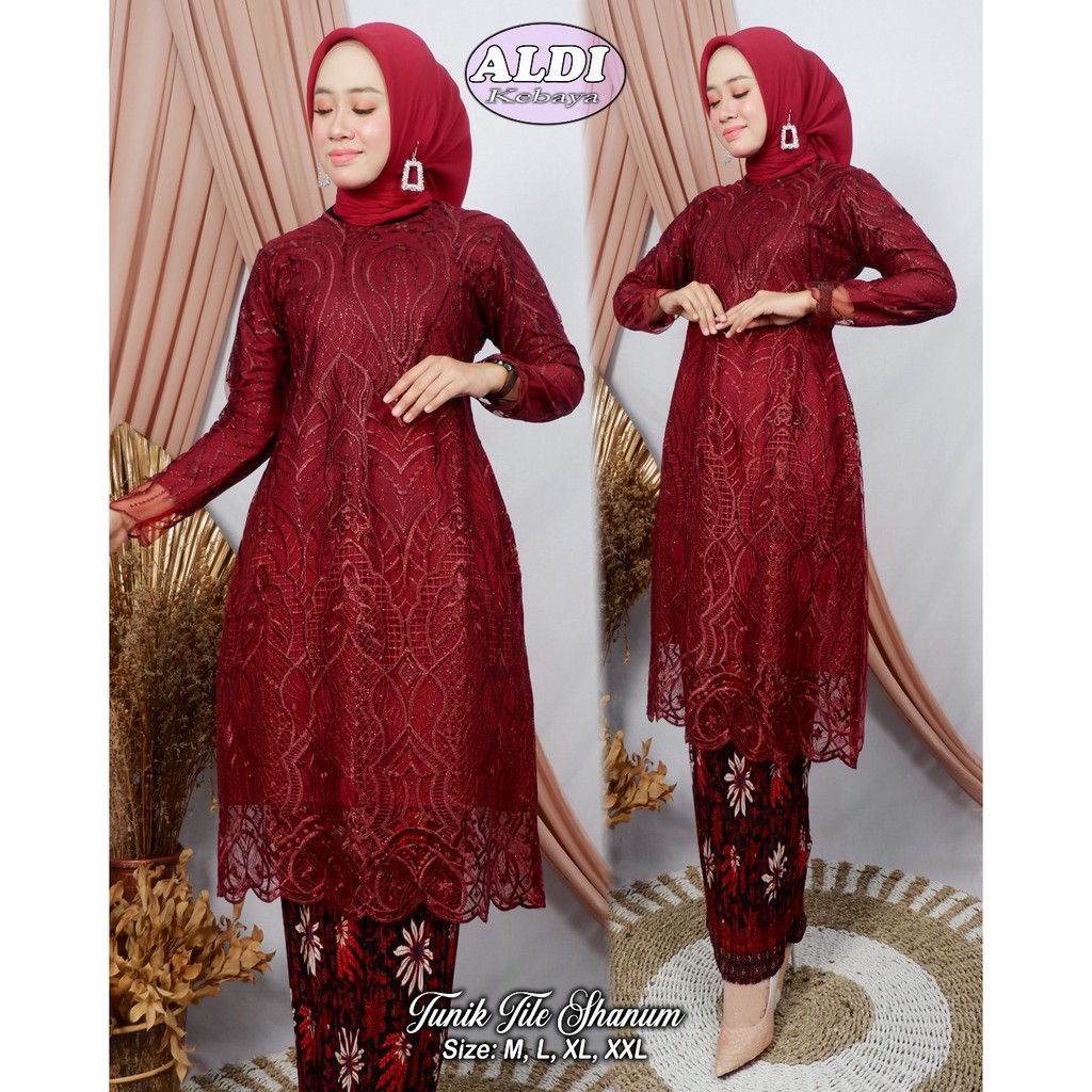 TERBARU SET TUNIK TULLE MUTIARA BORDIR / SET TUNIK TULLE MUTIARA BORDIR SENADA