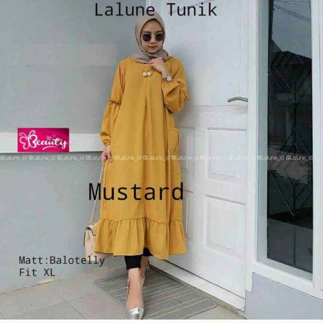 baju atasan wanita  blouse balotelli tunik kuning