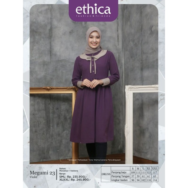 TUNIK ETHICA MEGUMI 23 TUNIK KEREN ADEM CANTIK TUNIK BERKUALITAS BAJU ATASAN MUSLIIMAH fashion muslim