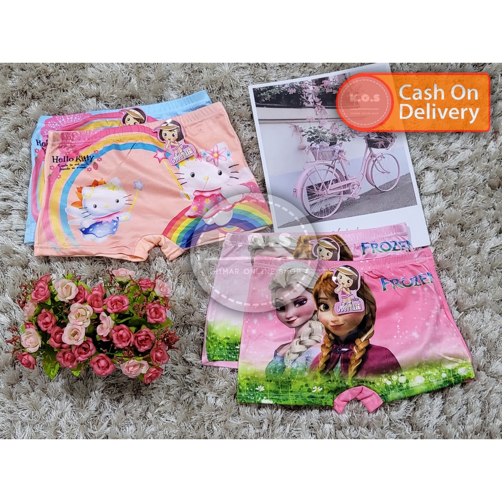 celana dalam anak perempuan cd boxer anak cewek size s,m,l,xl