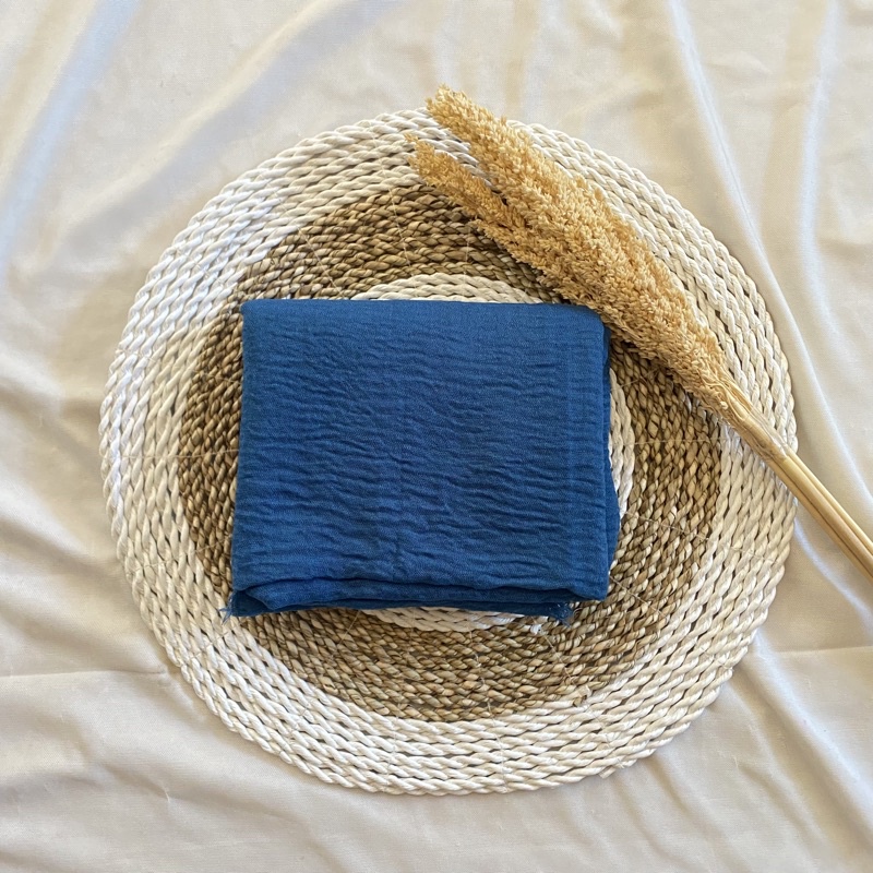 PASHMINA 𝖢𝖱𝖨𝖭𝖪𝖫𝖤 ORIGINAL 𝖬𝖤𝖱𝖪 AZARA LAVANYA ( Pashmina Arabian/ Pashmina Kusut)-Denim