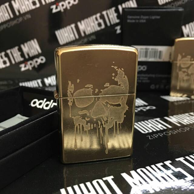 Zippo Original 29401 Skull Gold Dusk