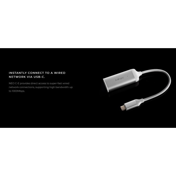 MINIX NEO C-E - USB-C to Gigabit Ethernet Adapter - Up to 1000Mbps