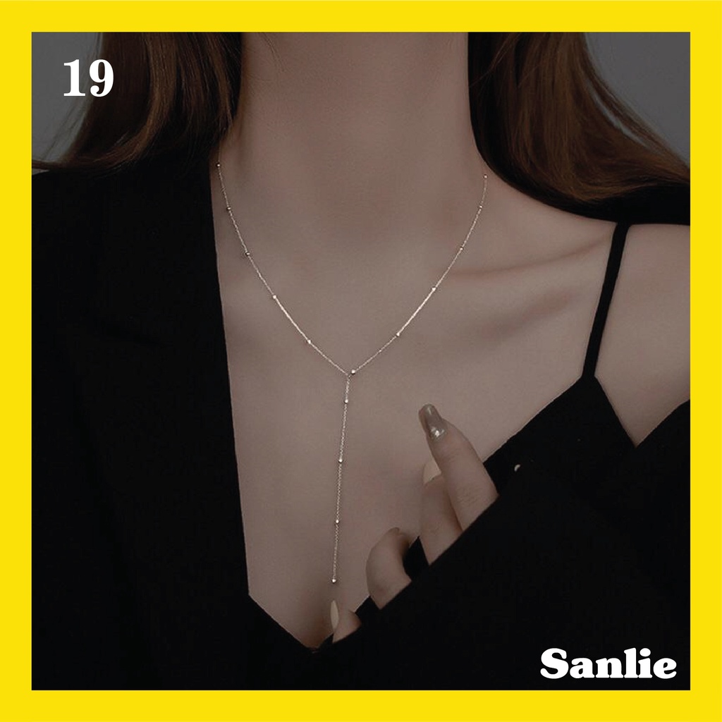 Sanlie Kalung Titanium Wanita Korea  Kalung Liontin Fashion Murah Model Rantai 19