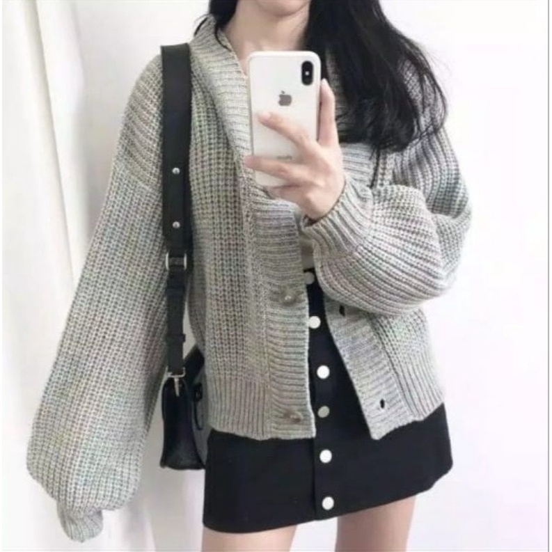 MDLV ~ CARDI ALLESYA RAJUT CARDIGAN RAJUT LENGAN PANJANG CEWEK KNIT OUTER  FASHION WANITA