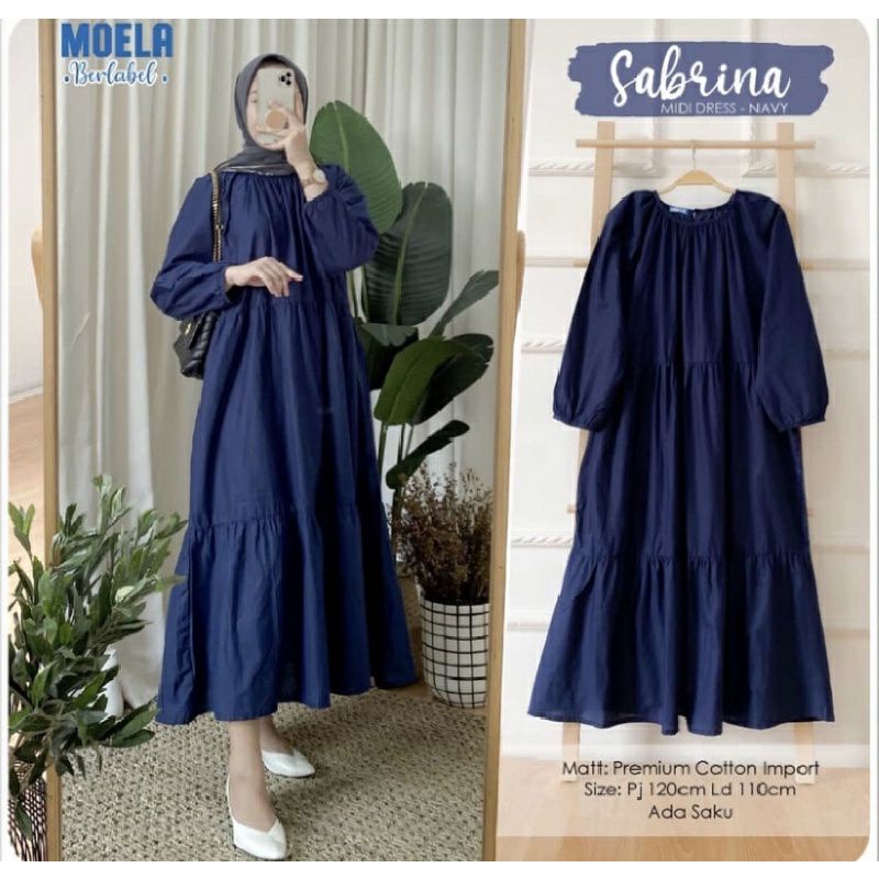 Mola Midi Dress Sabrina Tunik Jumbo Katun Rayon Premium