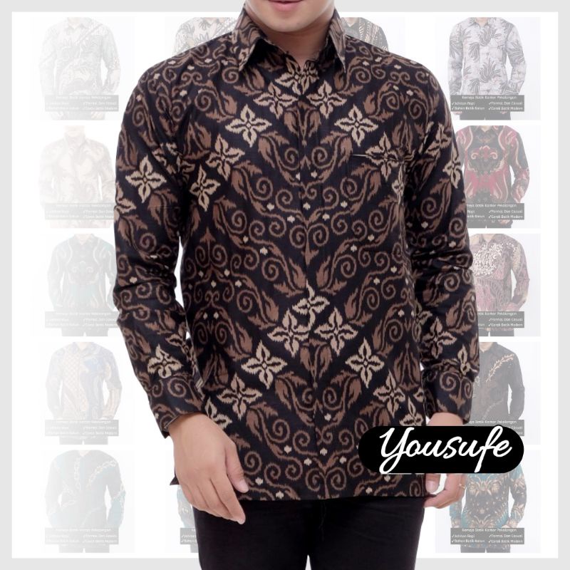 Batik Pria Lengan Panjang Terbaru Motif Pekalongan Seragam Batik Kantor Kerja Hajatan Pernikahan Organisasi ASN Guru PNS nyaman Kode CZ01