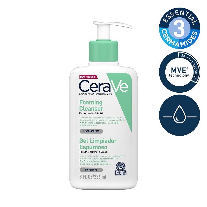 Cerave Moisturising Lotion (236ml) - Cerave Foaming Facial Cleanser (236ml) Face Wash [Original]