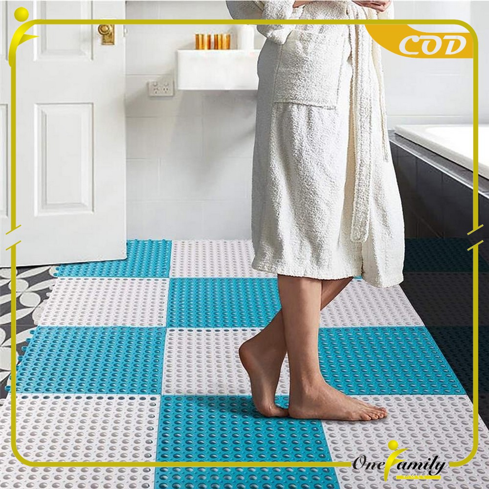 Karpet Kamar Mandi Anti Licin 30x30CM / Keset Lantai Anti Slip Polkadot Dapur Mat Non-Slip Anti Geser Zam A