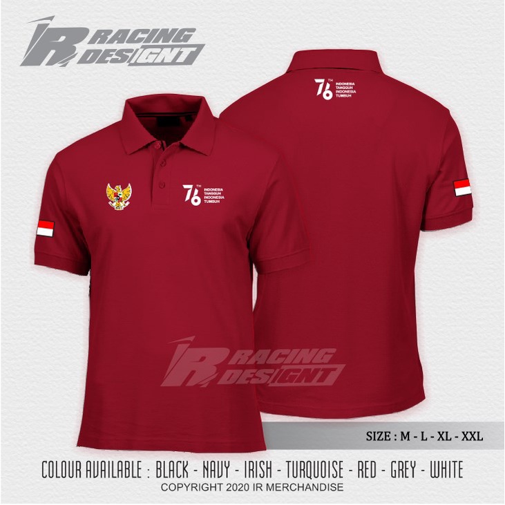 Poloshirt / Kaos Polo 76 Tahun Indonesia Tangguh Indonesia Tumbuh 17 Agustus 2021