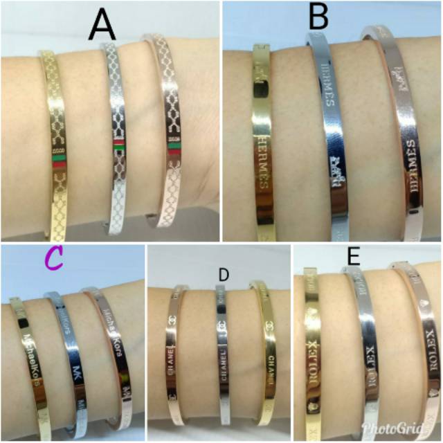 Gelang mewah titanium anti karat harga korea simple GBT-50