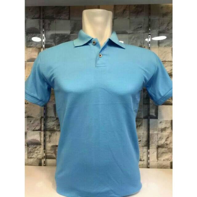 Kaos polo biru turkis muda /kaos polos/kaos seragam