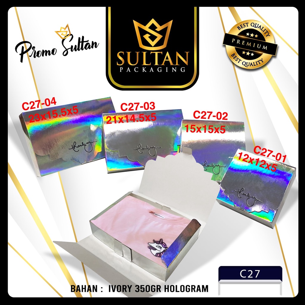 

SULTAN - Hologram Gift Box - Kotak Kado Hologram Silver Termurah - C27