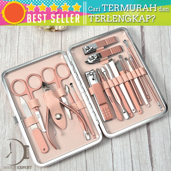 Bisa COD Alat Kecantikan Set Gunting Kuku Nail Art Set Manicure Pedicure 15 PCS - KSBELLE CT02