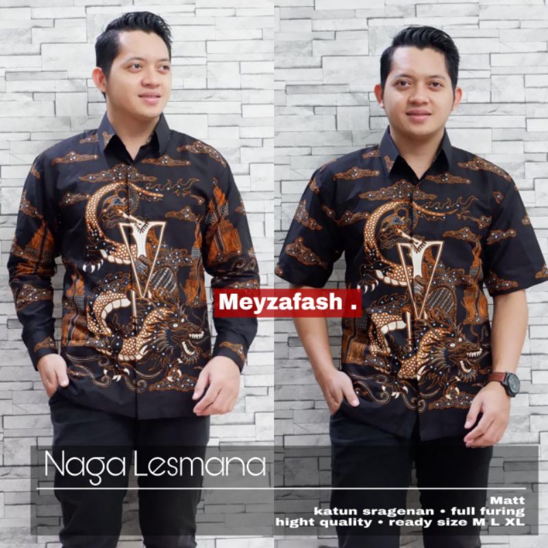 KEMEJA BATIK SOLO NAGA LESMANA BATIK PRIA