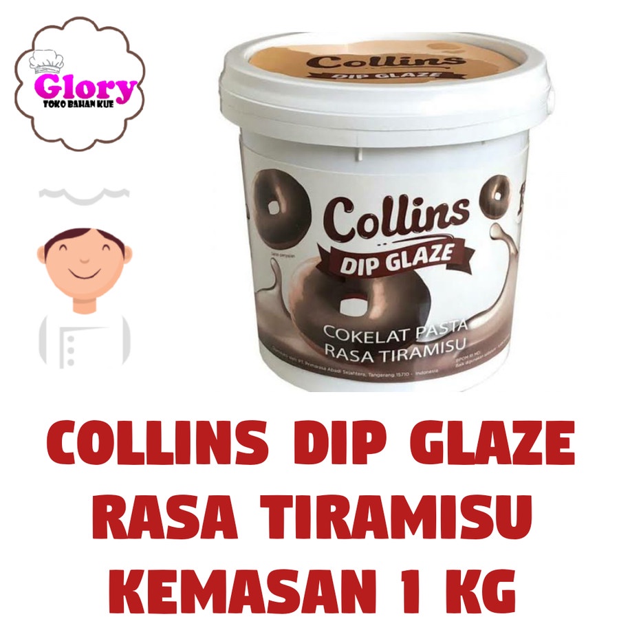 

collins dip glaze 1kg tiramisu/ topping donat/ topping kue