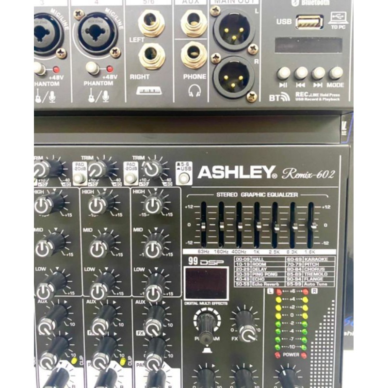 Mixer Audio Ashley Remix 602 Original 6Channel Bluetooth USB to PC