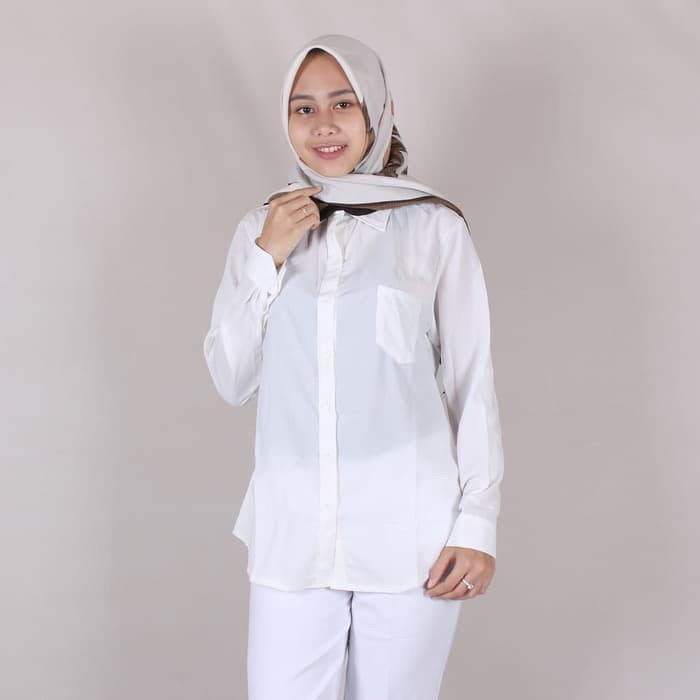 Kemeja Putih Polos Wanita Baju Formal Cewek Baju Kantor Kerja