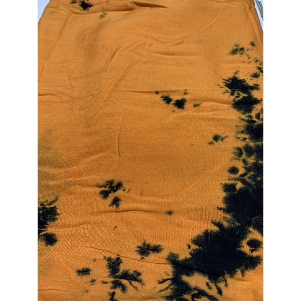 Celana Kulot Panjang Rayon Jumbo Tye Die Bali-Orange-Hitam