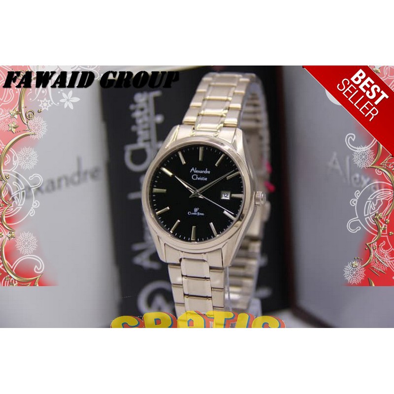 BEST SELLER JAM TANGAN WANITA ALEXANDRE CHRISTIE AC 8554 WANITA SOFT ROSEGOLD BLACK ORIGINAL