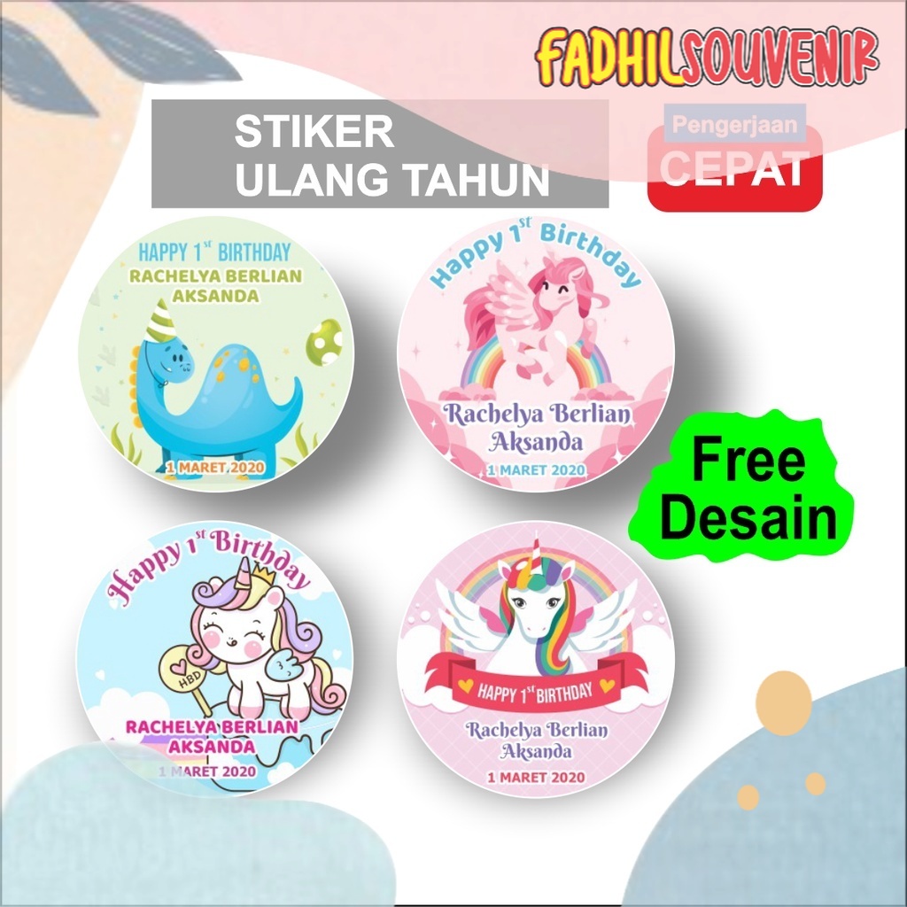 

Stiker Sticker Ulang Tahun Anak Custom Stiker Perlengkapan Pesta Ulang Tahun Stiker Fadhilsouvenir