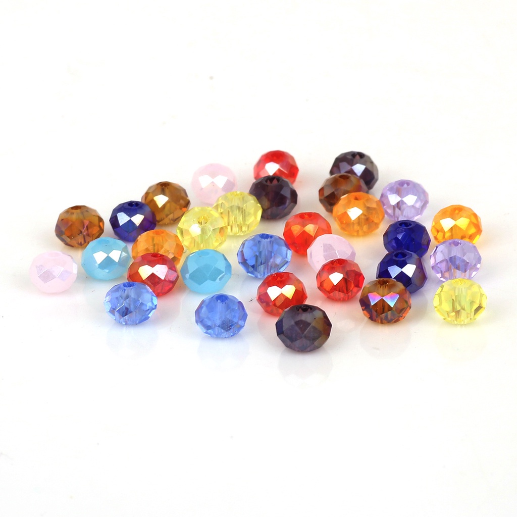 Grosir 4mm Multicolor Rondelle Faceted Glass Beads Czech Crystal Beads Untuk Perhiasan Kerajinan Jahit Aksesoris Pakaian