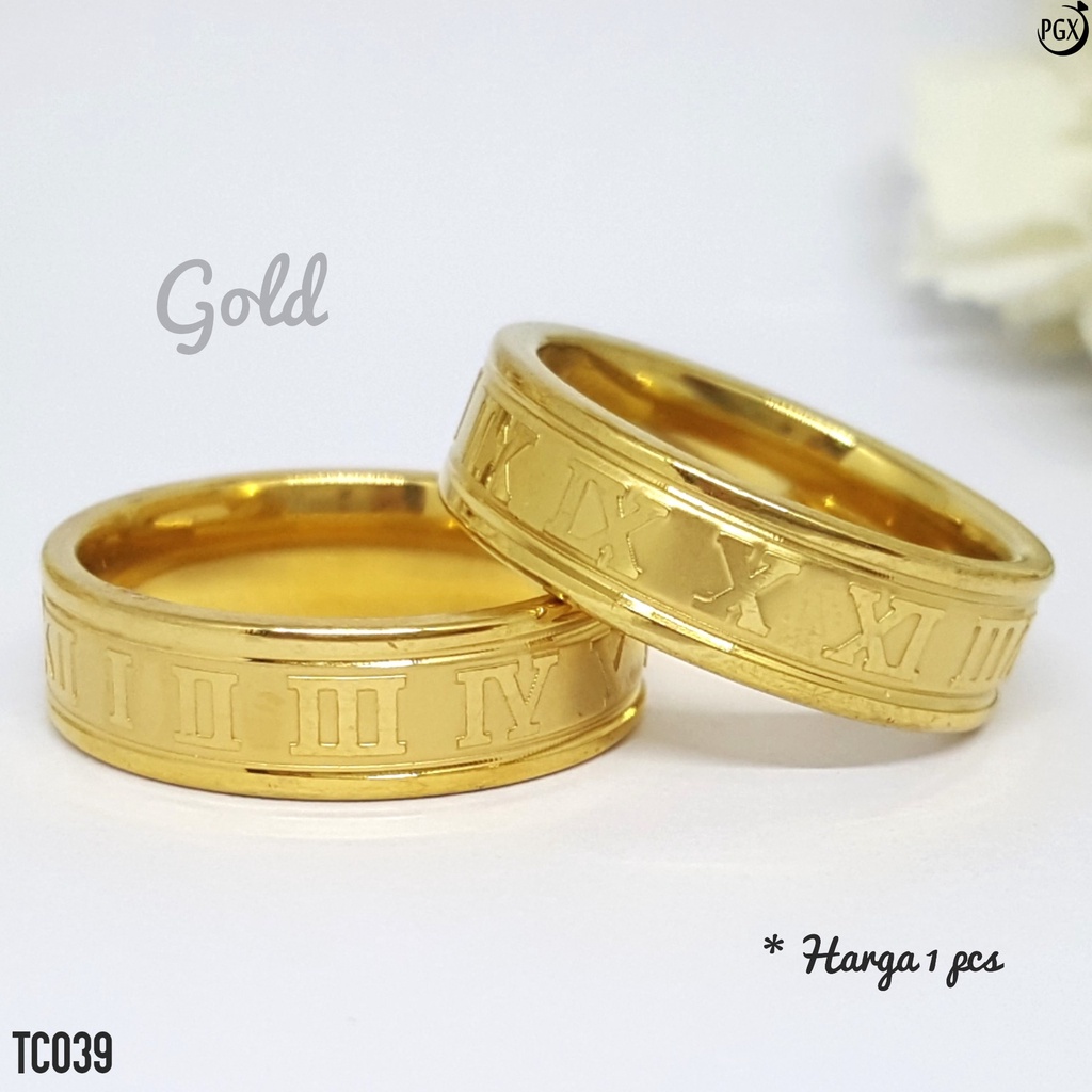 PGX Cincin Titanium Couple Aksesoris Fashion Perhiasan Anti Karat - TC018