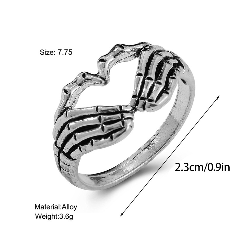 Cincin Desain Tangan Hantu Gaya Retro Korea Untuk Pria Dan Wanita