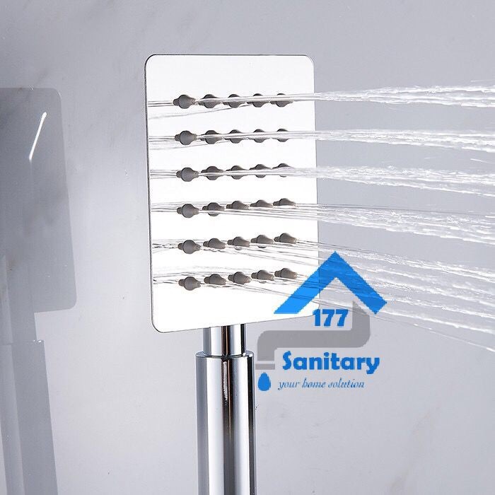 Kepala Hand Shower Stainless Minimalis Kotak - Head Handshower mandi bathroom semprotan air sprayer Stenlis Minimalis Sanitary177