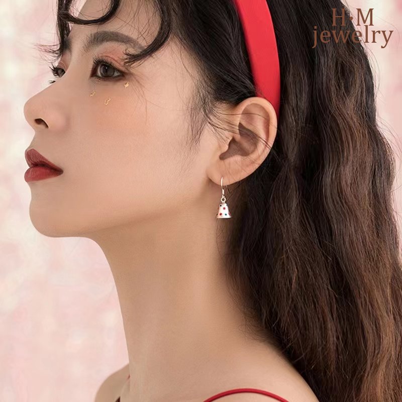 Anting Tusuk Sterling Silver 925 Model Lonceng Natal Untuk Wanita
