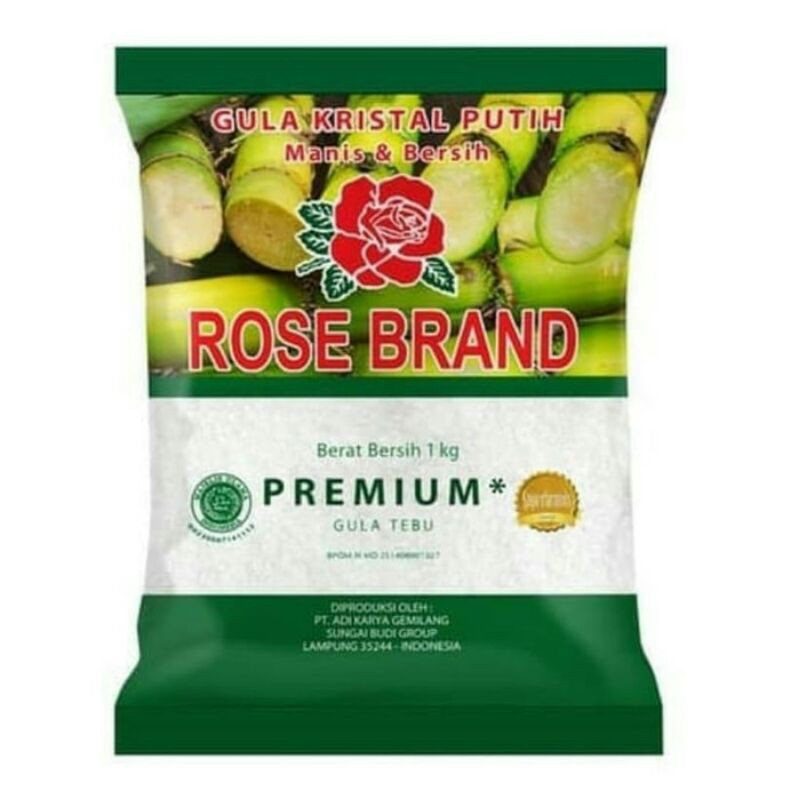 

Gula Kristal Premium Rosebrand kemasan hijau 1kg